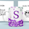 Caneca Brilhante Floral Lilas Personalizada Nome