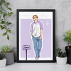 Quadro Decorativo com Moldura BTS IDOL Integrantes Personalizável