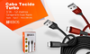 CABO USB TECIDO TURBO HREBOS 1.0m Lightning